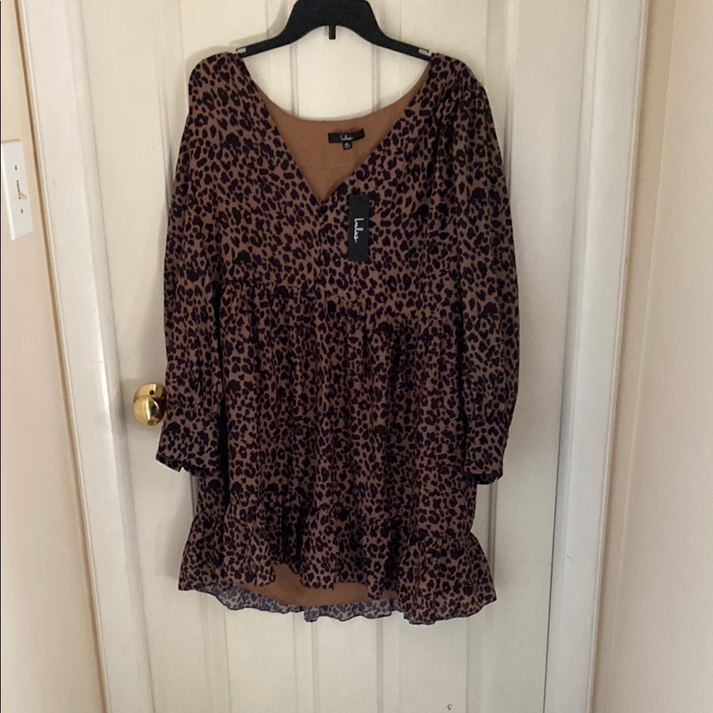 Nwt Lulu’s Leopard Print Dress Size Xl